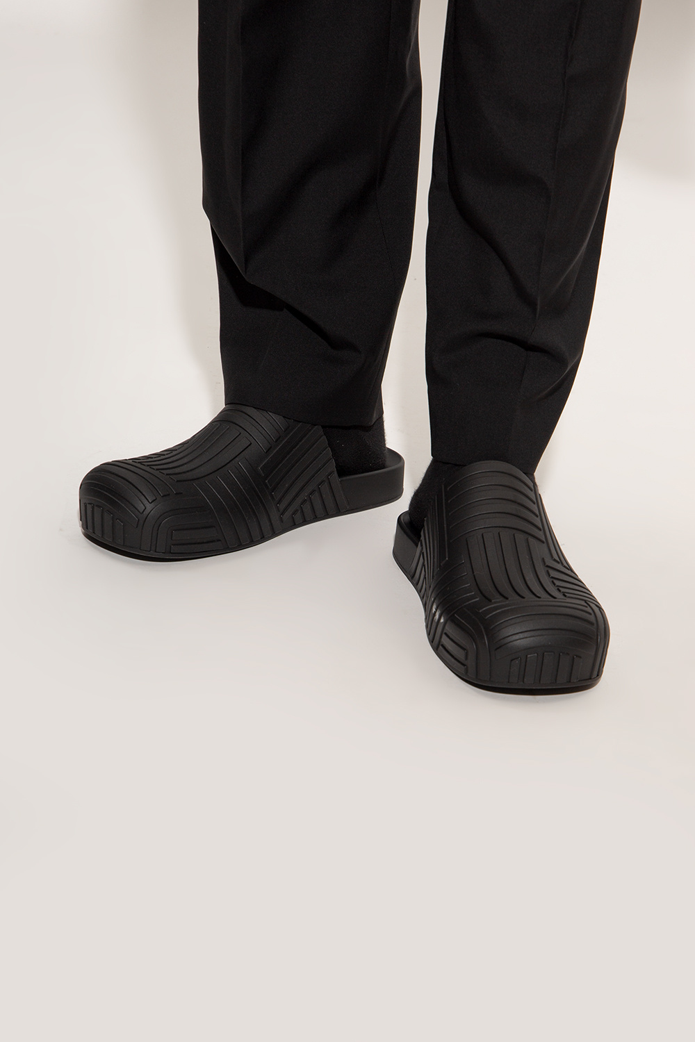 Black Embossed slides Bottega Veneta - bottega veneta knitted